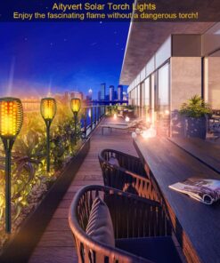 Aityvert Solar Lights, 43" Flickering Flames Torch Lights Outdoor Waterproof Landscape Decoration Lighting Dusk to Dawn Auto On/Off Security Flame Lights for Yard Garden Pathway Driveway 4-Pack 4 Pack 22 71BQzEH9hmL