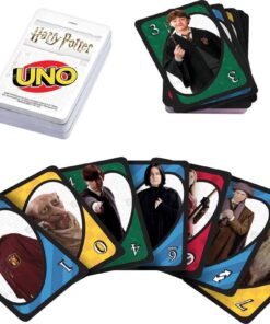 Mattel Games UNO Harry Potter Card Game Movie-Themed Collectors Deck of 112 Cards with Hogwarts Character Images, Gift for Fans Ages 7 Years Old & Up First Edition 30 71BRCWAFvLL
