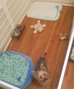 IRIS USA 24'' Pet Playpen 2 Panel Add-On with Connecting Rods, Dog Playpen, Puppy Small Medium Dogs, Heavy-Duty Molded Plastic, Rust-Free, Non-Skid Rubber Feet, Easy Assemble, Customizable, White Extra 2 panel 31 71BSw5Uph5L