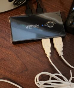 UGREEN USB Switch Selector 2 Computers Sharing 4 USB Devices USB 2.0 Peripheral Switcher Box Hub for Mouse Keyboard Scanner Printer PCs with One-Button Swapping and 2 Pack USB A to A Cable 50 71BTLkWRvVL