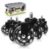 Slipstick CB690 Floor Protecting Rubber Office Chair Caster Wheels (Set ff 5), Roller Style, Universal 7/16" Stem, 3" Black Castors Black/Black 15 71BUxmUaq4L