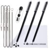 The Friendly Swede Set of 3 Extra Long Thin-Tip High Precision Capacitive Stylus Pens for Touch Screens 7.3", Stylus Pen for iPad - Incl. Elastic Lanyards, Replaceable Tips and Cleaning Cloth - Black 5 71BVERrBtNL