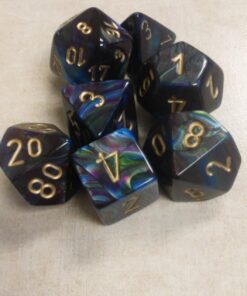 Chessex 27499 Polyhedral Dice, Lustrous Shadow with Gold 7-Die Set CHX, Multicolor 24 71BWhC9ekUL