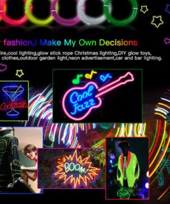 Lychee Neon Light El Wire with Battery Pack, 15 Feet, Blue 15ft 28 71BXHBjt0gL