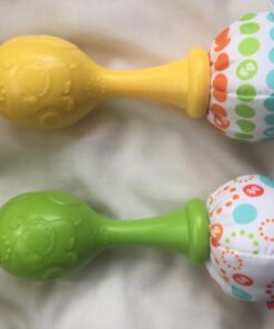 Fisher-Price Baby Toys Rattle ‘n Rock Maracas, Set of 2 Soft Musical Instruments for Infants 3+ Months, Green & Yellow Green/Yellow 31 71BXOlvdYVL 2