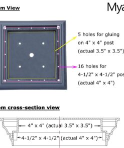 Myard PNP 115445W Screw-Free Universal Fence Pyramid Top Cap fits Post 4 x 4 Inches (Actual Post Size 3.5 x 3.5) (Qty 1, White) 13 71BXytrKGqL