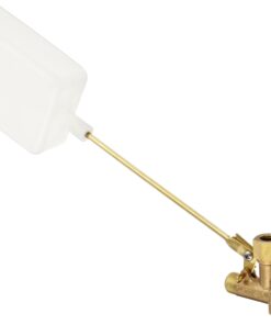 Robert Manufacturing RM214-2 Bobby Brass Valve Assembly with Stem and Polyethylene Float, 1/2" NPT Male x 3/8" Compression Outlet, 9" Length, 125 psi Pressure