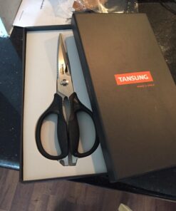 Kitchen Shears, TANSUNG Kitchen Scissors Heavy Duty Dishwasher Safe Food Scissors, Multipurpose Scissors Stainless Steel Kitchen Scissors for Chicken, Poultry, Vegetables, Meat, Fish, Herbs, BBQ Black 50 71BZdlVaj L