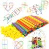 RAINBOW TOYFROG Building Straws and Connectors - STEM Blocks Construction Toys for Boys & Girls - 300 Pcs Straw Building Set - Engineering Connector Blocks for Kids 8 71BaM3L6Y L 4