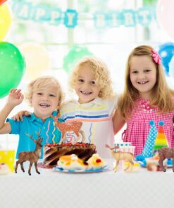 Woodland Animals 10-Piece Figurine Set: Realistic Elk, Wolf, Bear, Raccoon, Lynx, Deer Toys for Kids & Cake Toppers 14 71BargdUFmL