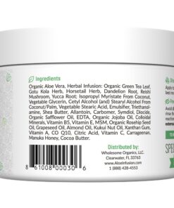 Alternative view of Aloe Infusion Body and Face Moisturizer - All Natural Eczema Cream for Itchy Dry Skin, Sensitive Skin, Acne and Psoriasis - Organic Aloe Vera, Shea Butter, Coenzyme Q10, Grape Seed Oil, Kukui Nut Oil 9 Ounce (Pack of 1)