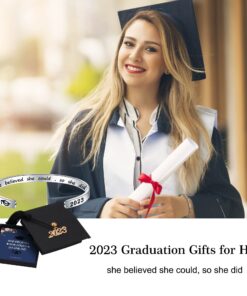 M MOOHAM Graduation Gifts for Her Him 2023, Inspirational Graduation Bracelets Class Of 2023 High School College Graduation Gifts for Her with Graduation Box " With Box -She Believed She Could So She Did 20 71Bc1AJ23ZL