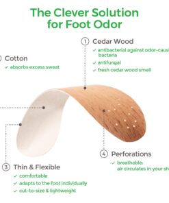 Alternative view of Zederna Cedar Wood Shoe Insoles 1 Pair, Cedar/RedUS M 10.5/W 12/EU 44 EU 44 / US Women 12 / US Men 10.5