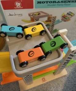 Toddler Toys for 1 2 Year Old Boy and Girl Gifts Wooden Race Track Car Ramp Racer with 4 Mini Car 23 71BdTNRL4zL
