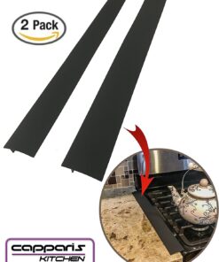 Alternative view of Capparis Kitchen Silicone Stove Counter Gap Cover, Easy Clean Heat Resistant Wide & Long Gap Filler, Seals Spills Between Counter, Stovetop, Oven, Washer & Dryer, Set of 2 (25 Inches, Black) 25 Inches