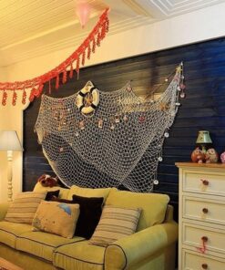 Whitelotous Decorative Natural Fishing Net Seaside Wall Beach Party Sea Shell Fishnet Decor 24 71BfCQ3Cq7L