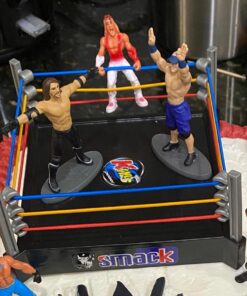 Liberty Imports Ultimate 32-Piece Wrestling Miniature Toys for Kids Pretend Play, Wrestler Figures with 2 Rings & Realistic Accessories for Boys and Girls, Great for Cake Toppers, Parties 44 71BfGFajoYL