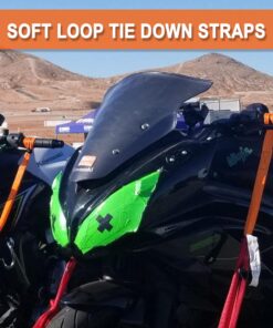 Cartman 6 Pack 1"x18" Soft Loop Motorcycle Tie Down Straps 3600lbs Load Capacity Tie-Down Loops for Secure Trailering of Bikes, ATV, Lawn Equipment, Orange 6pk Orange 24 71BfXTl0VcL