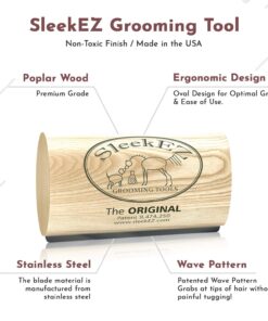 SleekEZ Original Deshedding Grooming Tool for Dogs, Cats & Horses - Undercoat Brush for Short & Long Hair - Painlessly Remove 95% of Loose Hair, Fur & Dirt - Easy to Clean - USA Made - (10 inch) 10 Inch (Pack of 1) 19 71Bfm80CJL 1