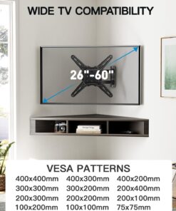 Pipishell Full Motion Articulating TV Wall Mount for 26-60 inch Flat or Curved TVs up to 77 lbs, Extension, Tilt, Swivel, Leveling, Max VESA 400x400mm, PIMF7 25 71BfnH0i6gL