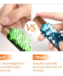 KUUQA 16 Pcs Magic Sequins The Mermaid Bracelets 2-Color Sequin Reversible Glitter Slap Bracelets Charms Wristband for Kids Little Mermaid Birthday Party Favors Bags Supplies (Random Colors) 19 71BfpRayi3L