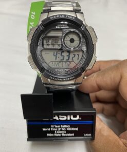 Casio Men's AE1000WD-1AVCF Silver-Tone Digital Watch 42 71Bg14tLFtL