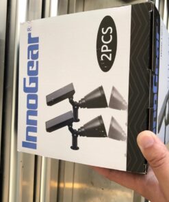 InnoGear Solar Lights for Outside, Solar Lights Outdoor Waterproof Solar Garden Yard Spot Lights Spotlight Pathway Landscape Lighting Wall Light Auto On/Off, Pack of 2 (White) White 53 71Bh4YBemeL