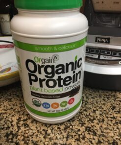 Orgain Organic Vegan Protein Powder, Creamy Chocolate Fudge - 21g Plant Based Protein, Gluten Free, Dairy Free, Lactose Free, Soy Free, No Sugar Added, Kosher, For Smoothies & Shakes - 2.03lb 20 Servings (Pack of 1) 37 71BhkRglBSL 2