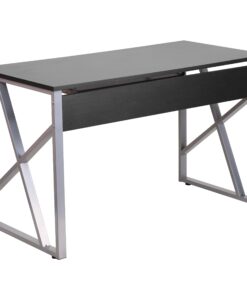 Flash Furniture Salvador Black Computer Desk with Pull-Out Keyboard Tray and Cross-Brace Frame 13 71Bj ROH TL