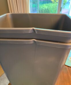 Rev-A-Shelf Double Pull Out Trash Can for Under Kitchen Cabinets 35 Qt 12 Gal Garbage Recyling Bin on Full Extension Slides, Silver, RV-18KD-17C S Metallic Silver 33 71Bjl5lrAOL