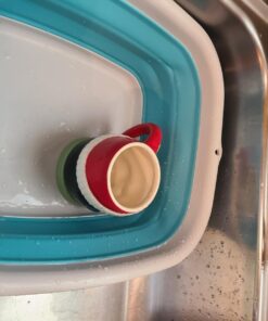 SAMMART 9.45L (2.5 Gallon) Collapsible Tub - Foldable Dish Tub - Portable Washing Basin - Space Saving Plastic Washtub (Bright Blue, M) Bright Blue Medium 21 71Bk4d6nXVL