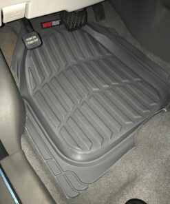 Motor Trend FlexTough Floor Mats for Cars, Gray Deep Dish All-Weather Mats, Waterproof Trim-To Fit Automotive Floor Mats for Trucks SUV, Universal Liner Car Accessories Full Set 51 71BkpELevPL