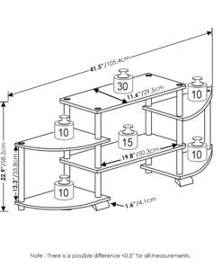 Alternative view of Furinno Turn-N-Tube Rounded Corner TV Entertainment Center, Black/Grey 6-Tiers with Round Corner
