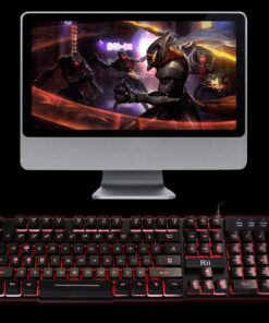 Rii RK100 3 Colors LED Backlit Mechanical Feeling USB Wired Multimedia Gaming Keyboard, Office Keyboard for Working or Primer Gaming,Office Device 33 71Blo28bfzL