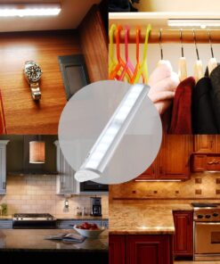 Kuled 10-led Wireless Motion Sensing Stick-on Anywhere Step LED Light Bar with Magnetic Strip, Pure White, 3-Pack 26 71Bltms GOL