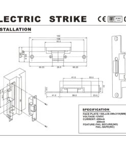 UHPPOTE Electric Strike Door Lock Fail-Secure for Access Control System Deadlatches or Cylindrical Locksets Fail Secure 19 71Bmdo3cxSL