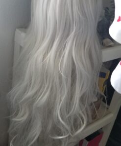 Rbenxia Curly Cosplay Wig Long Hair Heat Resistant Spiral Costume Wigs Anime Fashion Wavy Curly Cosplay Daily Party Silver 32" 80cm 64 71BnRoLltqL