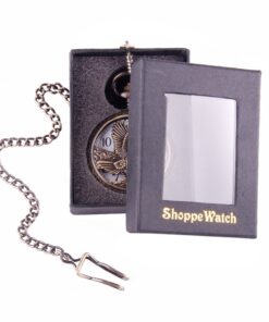 ShoppeWatch Eagle Pocket Watch with Chain | Vintage Pocket Watch Quartz Movement | Half Hunter Arabic Numerals Pocketwatch PW-65 10 71Bo03qAL