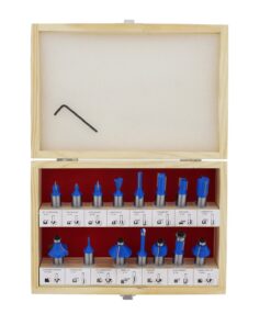 ABN 1/2in Shank Tungsten Carbide Router Bits for Woodworking - Wood Router Bit Set 15p Straight, Dovetail, Chamfer, Ogee 13 71BoArPNuZL
