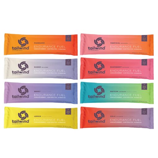 Tailwind Grab-and-Go Endurance Fuel Single Serve Assorted Flavors (Pack of 8) - Hydration Drink Mix with Electrolytes, Carbohydrates - Non-GMO, Gluten-Free, Vegan, No Soy or Dairy