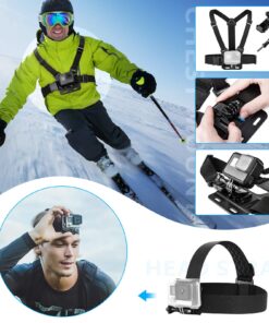 Luxebell Action Camera Accessory Kit for GoPro Hero Black Sliver 10 9 8 7 6 5 4 Session Max Akaso Xiaomi Accessories Tripod Head Chest Bike Mount With Case 13 71BpTqSYFQL