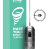 Electric Milk Frother, Handheld Drink Mixer - Foamer for Smooth, Creamy Coffee, Lattes, Cappuccino, Frappe, Milkshakes & More - Durable Stainless Steel, 2-Speed Mini Hand Whisk - Battery Operated Silver 39 71Br82LAX L