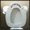 Sticker Connection | Put Me Down Toilet Sticker Vinyl Decal | Funny Kids Potty Training Monster Waterproof, Easy to Clean, Matte Black Finish | 2.5"x6" (Black)