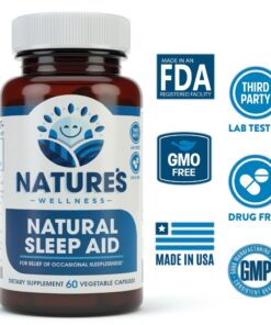 Premium Natural Sleep Aid for Adults - Effective Relief - Non Habit Forming - Wake Up Feeling Refreshed - Proprietary Blend with Melatonin, Tryptophan, Magnesium, Valerian, Chamomile & More - 60 Veg 17 71BrjlVNnbL