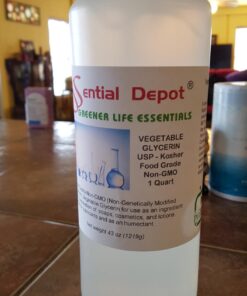 Glycerin Vegetable - 1 Quart (43 oz.) - Non GMO - Sustainable Palm Based - USP - KOSHER - PURE - Pharmaceutical Grade - safety sealed HDPE container with resealable cap 26 71BsP8oCfXL