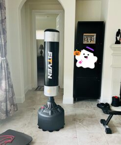 FITVEN Freestanding Punching Bag with Boxing Gloves Heavy Boxing Bag with Suction Cup Base for Adult Kids - Men Stand Kickboxing Bag Black or Silver white 31 71BscpQBW8L