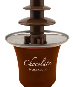Nostalgia 8-Ounce Chocolate Fondue Fountain, Half-Pound Capacity, Easy to Assemble 3 Tiers, Perfect for Nacho Cheese, BBQ Sauce, Ranch, Liqueurs, 0.5 Pound, Brown 17 71Bsh30vtHL