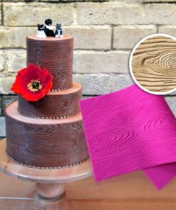 Alternative view of AK ART KITCHENWARE Woodgrain Fondant Impression Mat Silicone Cake Lace Mold Cake Texture Mat Pink BLM-23