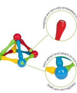 Goobi Juniors 40 Piece Magnetic Building Sticks and Balls Rods Toy Magnet Blocks Montessori Preschool Daycare Construction STEM Educational 3D Stacking Toys for 1 2 3 Year Old Toddlers Kids Boys Girls 9 71BuUcqhwDL