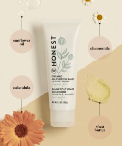 The Honest Company Organic All Purpose Balm | Gentle for Baby | Soothes + Moisturizes | Plant-Based + Hypoallergenic | 3.4 oz All Purpose Balm, 3.4 oz 21 71BwztSterL